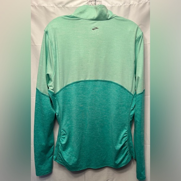 Women's Brooks 1/2 Zip Sweat-Wicking Long Sleeve Activewear Shirt Green Size L - Picture 6 of 10